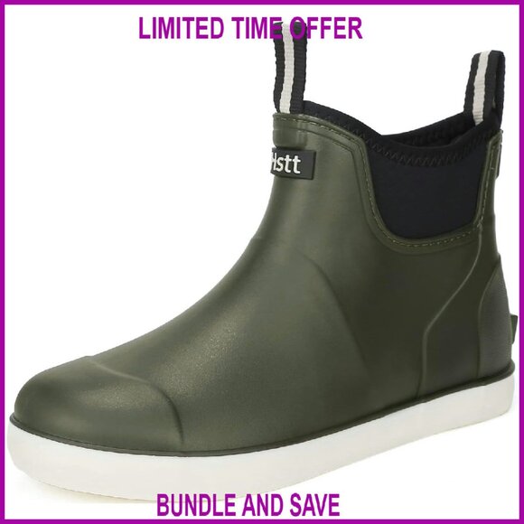 Other - Men's Waterproof Rubber Deck Boots Non-Slip Fishing Garden Work